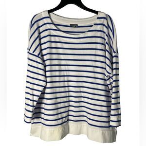 Talbots white and Blue Striped Sweater size XL